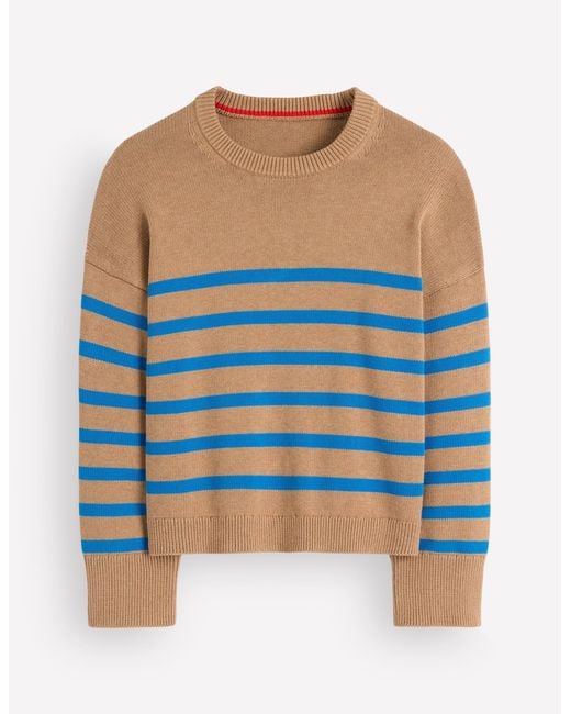 Boden Blue Lucy Relaxed Cotton Jumper