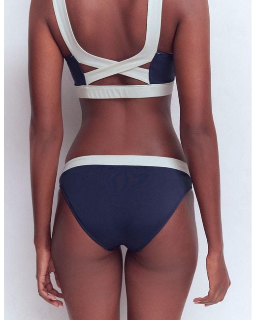 Boden Blue Panel Bikini Bottoms- Ivory Colourblock