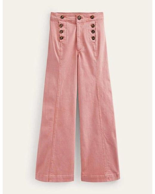 Boden Pink Sailor Wide Leg Pants