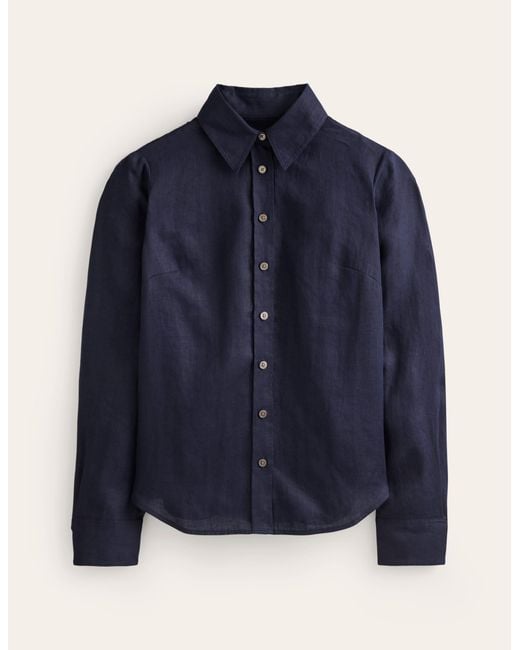 Boden Blue Sienna Linen Shirtnavy