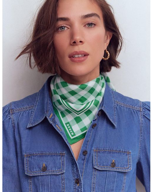 Boden Green Elisabeth Silk Square Scarf