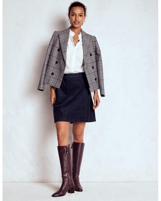 Boden Blue Helen Cord Kilt Skirt