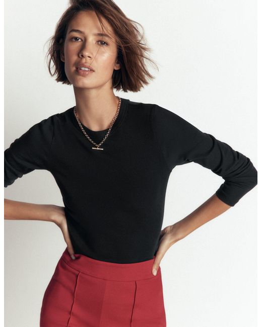Boden Red Annie Essential Crew Neck Top