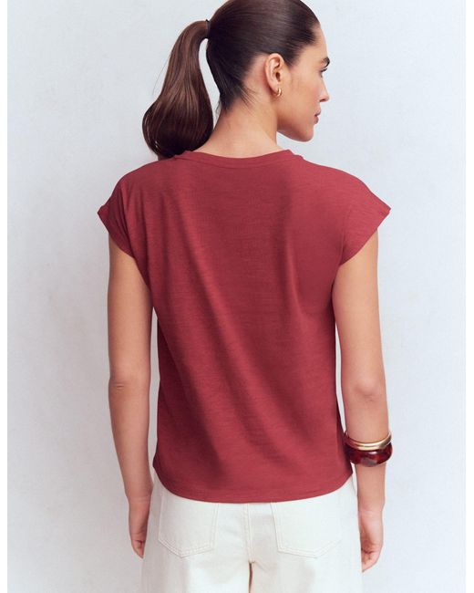 Boden Red Louisa Slub T-Shirt