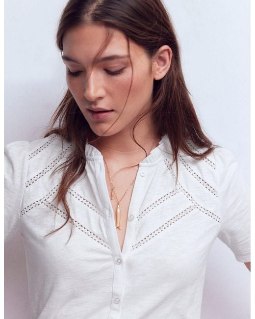 Boden Blue Bea Short Sleeve Shirt