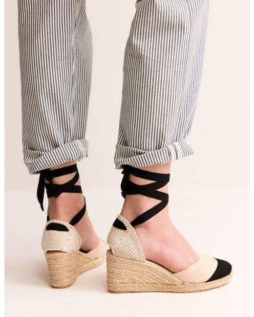 Boden Black Cassie Espadrille Wedges