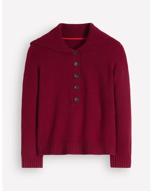 Boden Red Marta Merino Wool Sailor Top