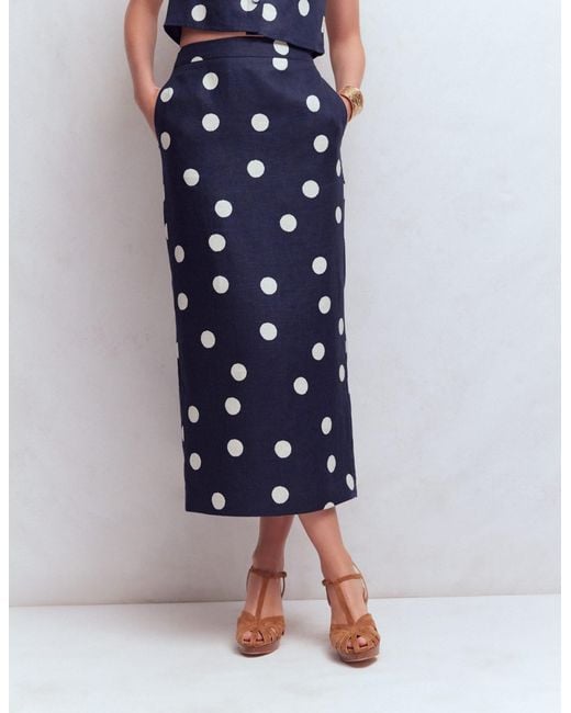 Boden Blue Longline Column Skirt