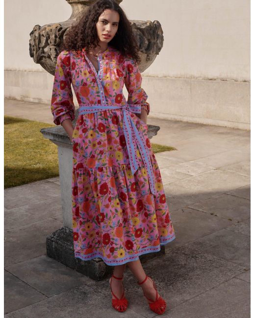 Boden Multicolor Cecily Cotton Midi Dress