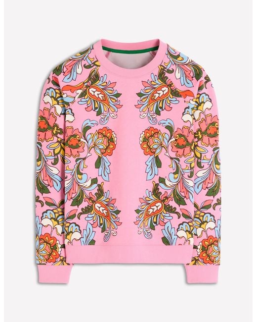 Boden Red Rosa Printed Sweatshirt