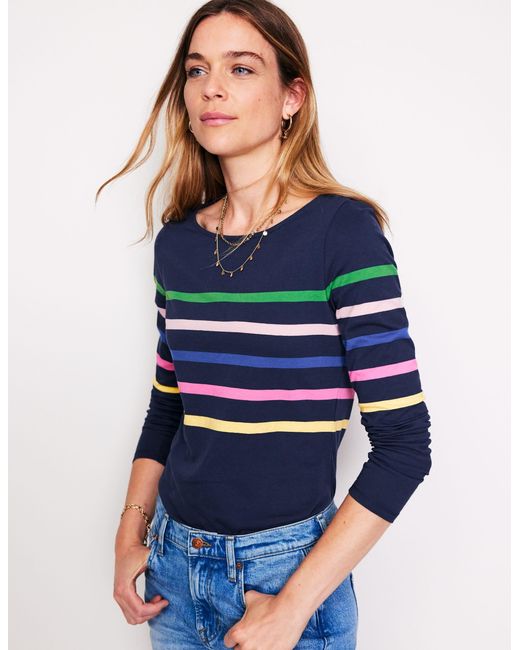 Boden Blue Ella Long Sleeve Bretonfrench And