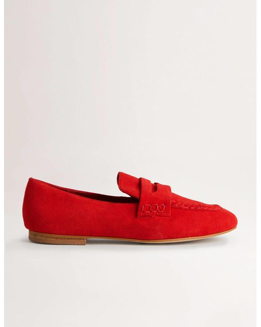 Boden Suede Penny Loafers in Red | Lyst