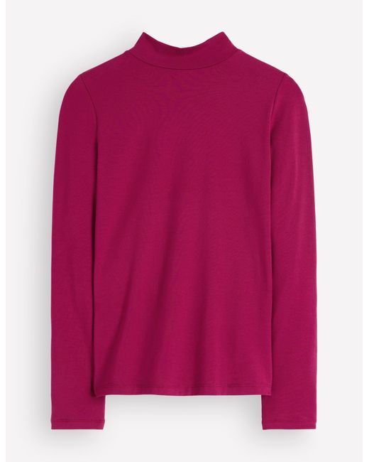 Boden Red High Neck Jersey Top