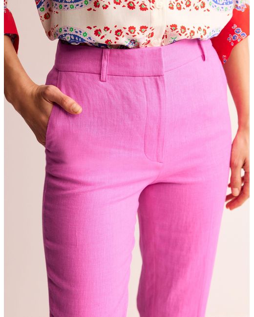 Boden Pink Kew Linen Pants