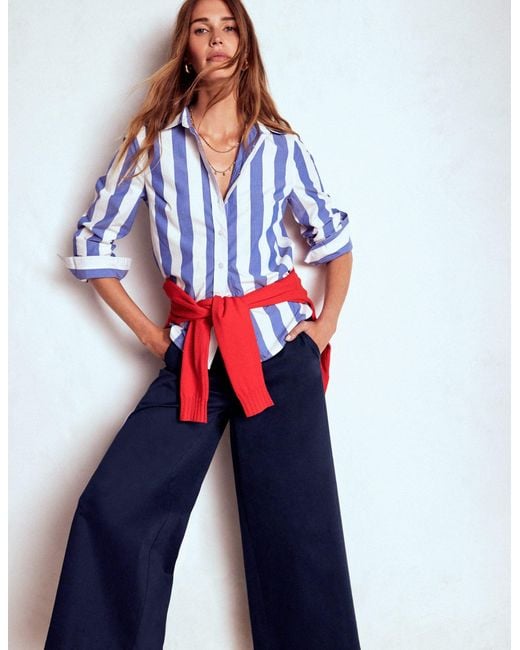 Boden Blue Pull On Cropped Pants