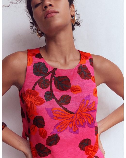 Boden Red Occasion Shell Top