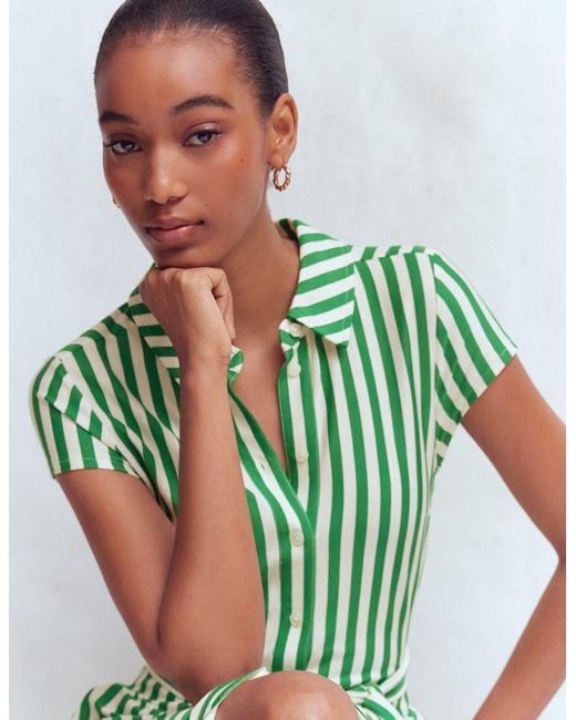 Boden Green Marcia Jersey Shirt Dress