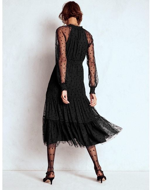 Boden Black Lucille Tulle Midi Dress