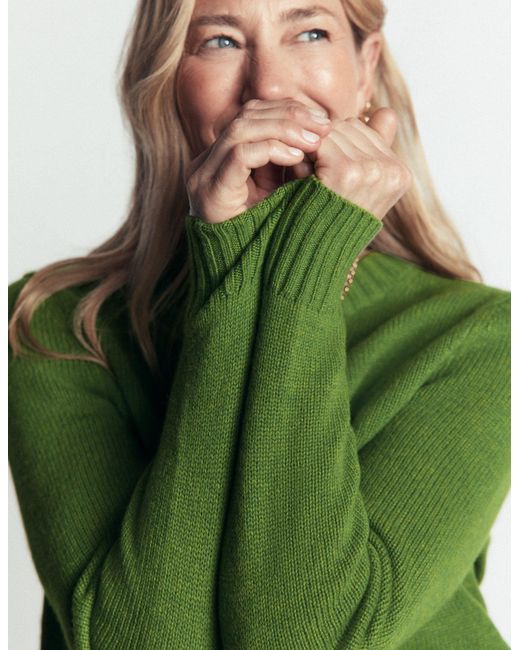 Boden Green Marta Merino Wool Crew Sweater
