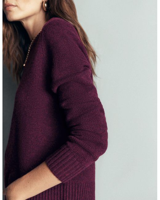 Boden Purple Marta Merino Wool Crew Sweater