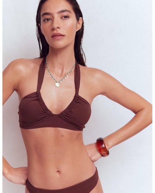 Boden Blue Minori Halter Tie Bikini Top