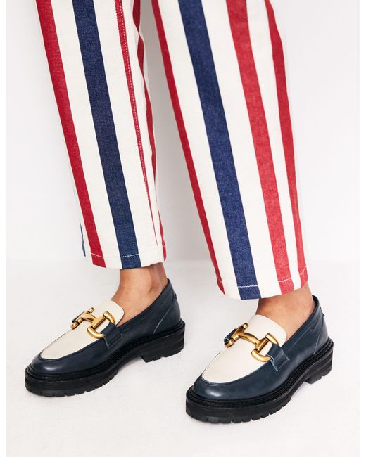 Boden Blue Iris Chunky Snaffle Loafers