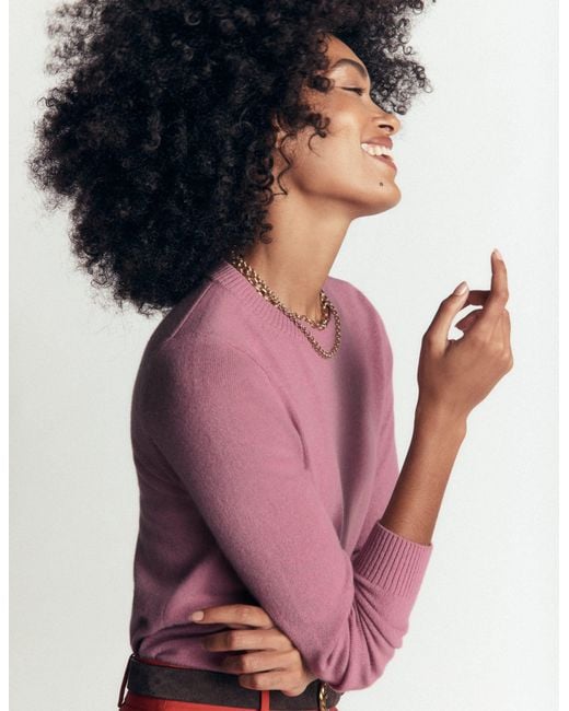 Boden Pink Elsie Cashmere Crew Jumper