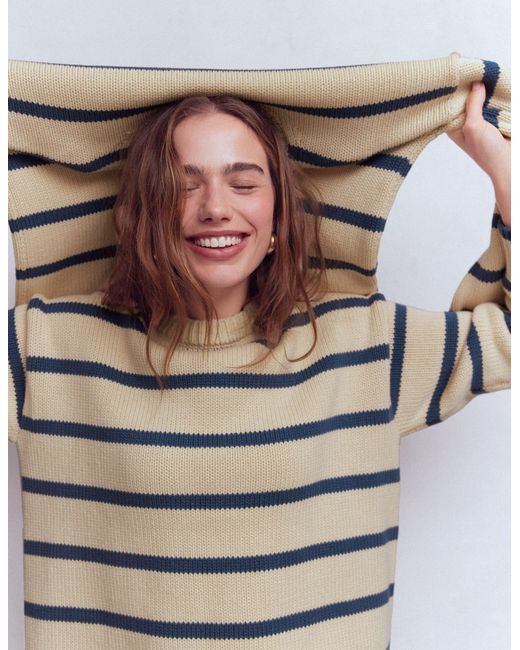Boden Blue Lucy Oversized Cotton Jumper