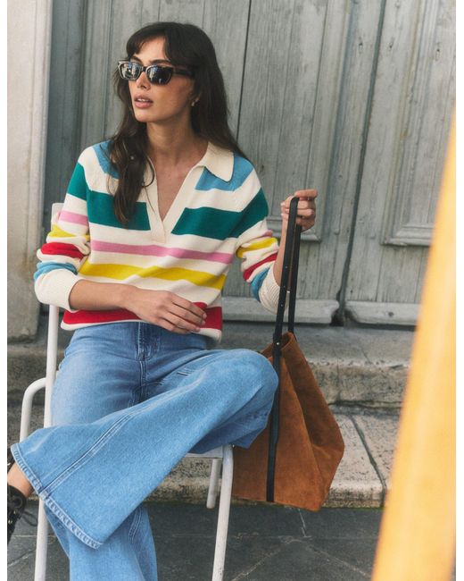 Boden Gray Lucy Cotton Henley Jumper