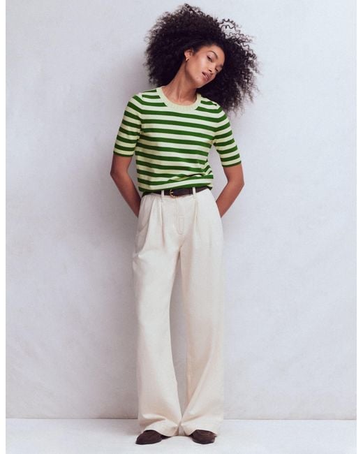 Boden Green Emilia Cotton Crew T-Shirt