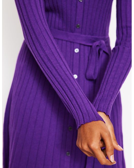 Boden Rachel Knitted Shirt Dressamethyst in Purple | Lyst