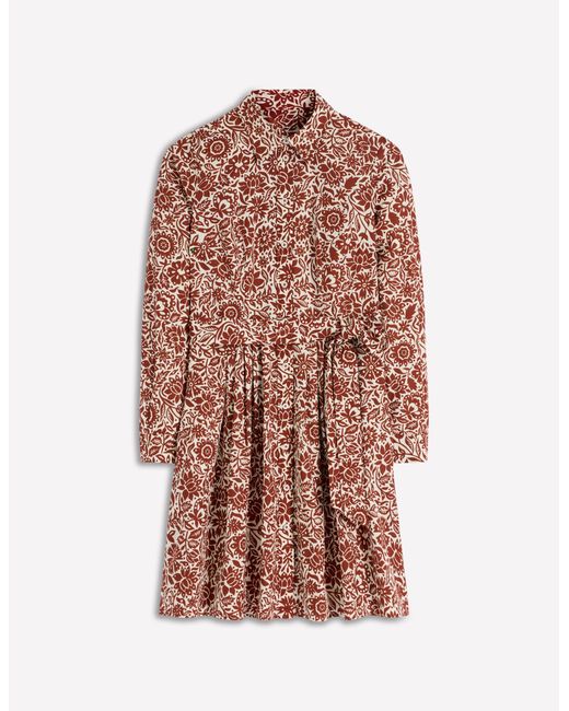 Boden Brown Alexa Long Sleeve Short Dress