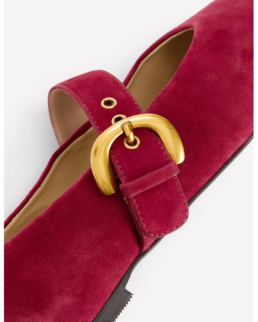 Boden Red Kylie Flat Buckle Mary Janes