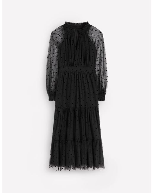 Boden Black Lucille Tulle Midi Dress
