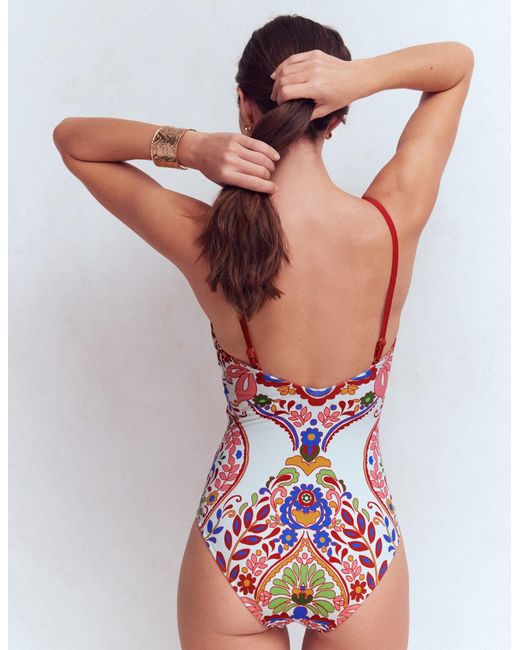 Boden White Palermo V Swimsuit