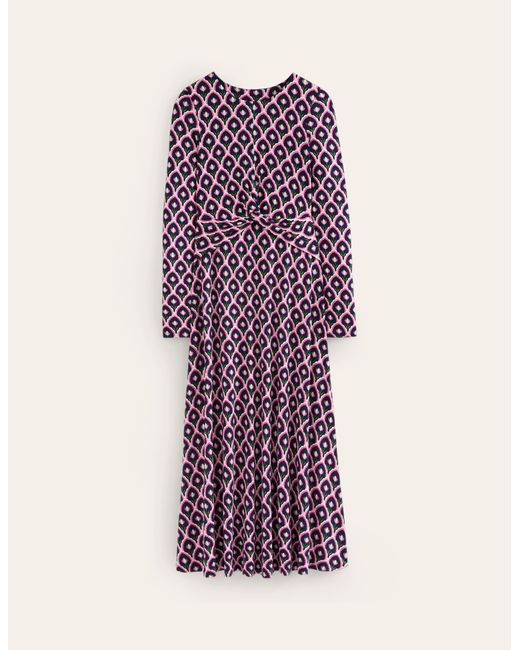 Boden Purple Twisted Waist Jersey Dress