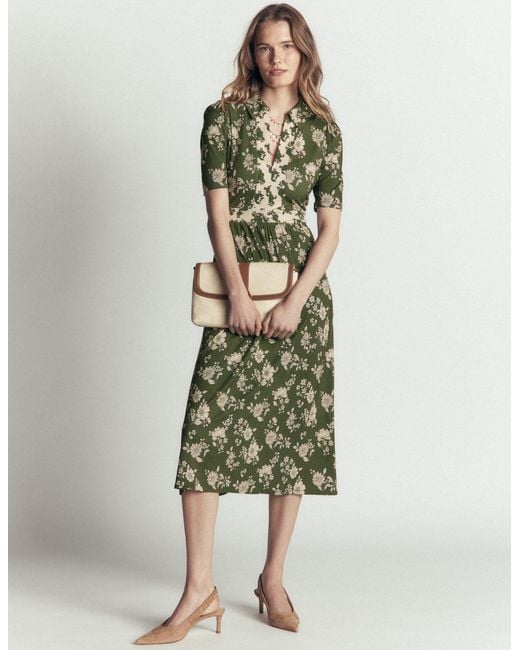 Boden Green Heidi Jersey Midi Tea Dress