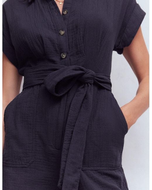 Boden Blue Kay Double Cloth Playsuit