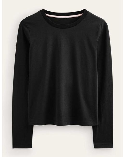 Boden Black Pure Cotton Long Sleeve Top
