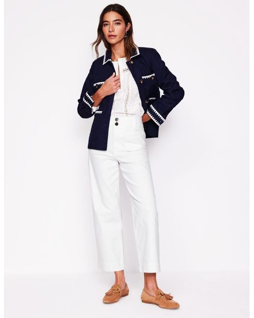 Boden White Primrose Patch Pocket Pants