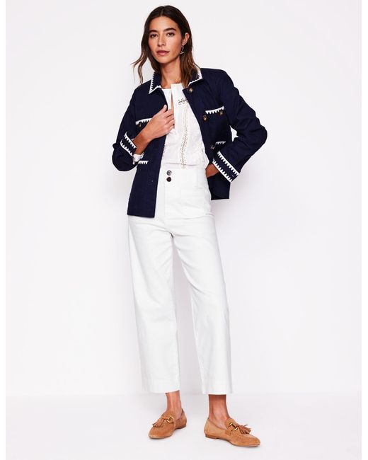 Boden White Primrose Patch Pocket Pants