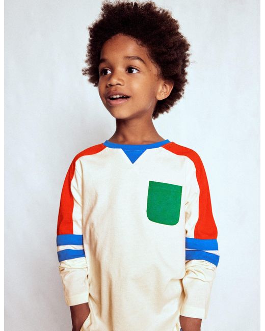 T-Shirt Colourblock-Ivoire Doux Multi Boden pour homme en coloris White