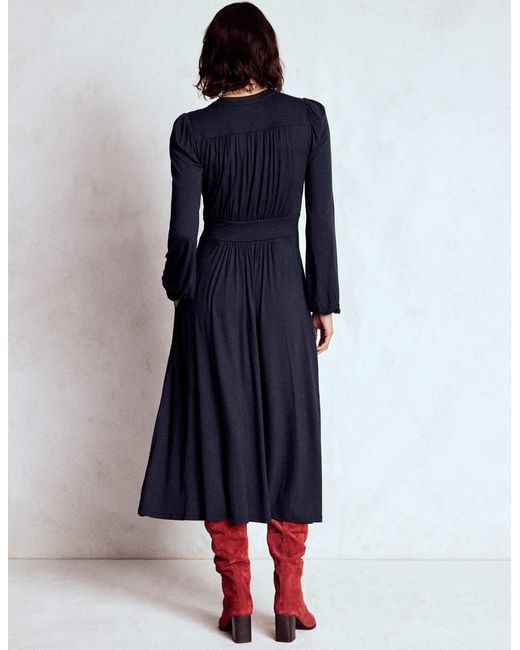 Boden Purple Lily Long Sleeve Midi Dress
