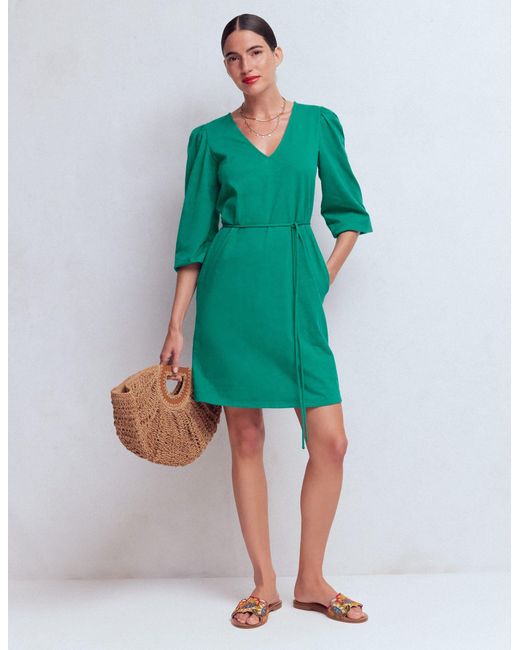 Boden Blue Cary V-Neck Short Dress