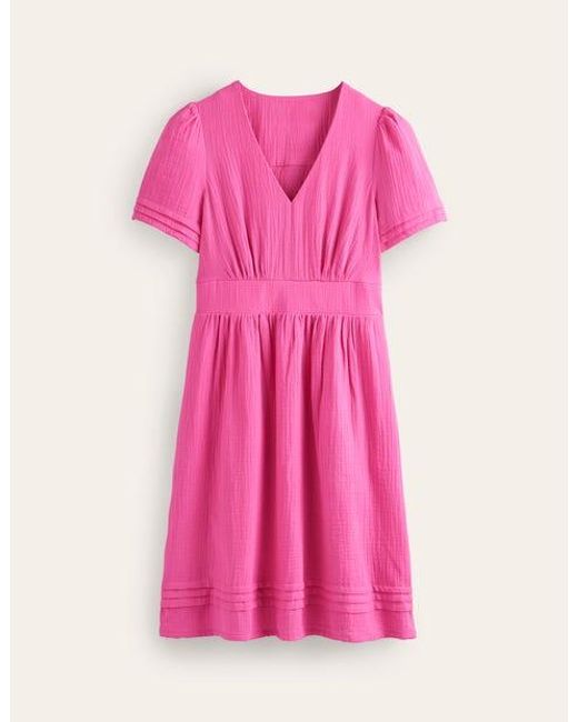Boden Pink Eve Double Cloth Short Dress
