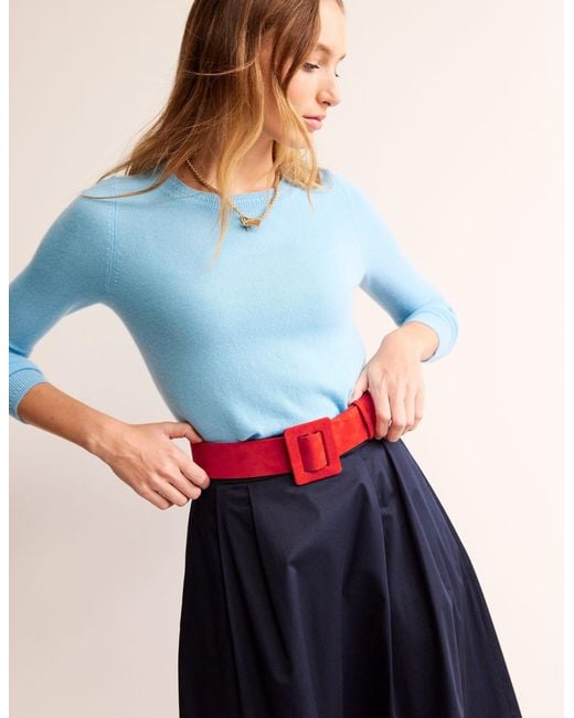 Boden Red Suede Buckle Belt