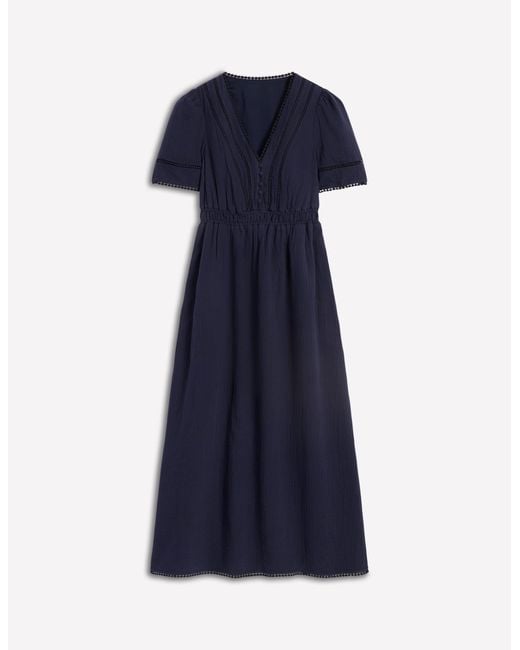 Boden Blue Trim Double Cloth Dress