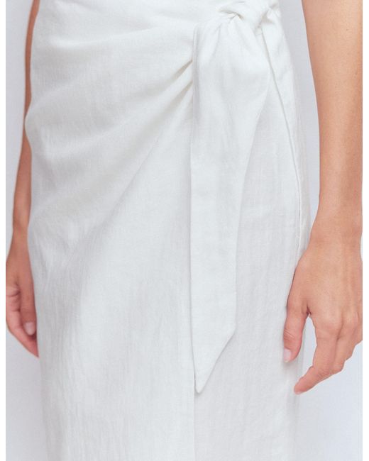 Boden Blue Dimitra Linen Column Skirt