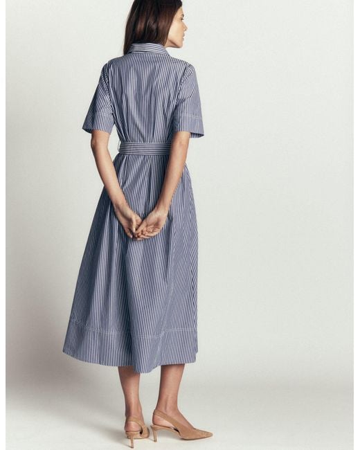 Boden Blue Sarah Cotton Midi Shirt Dress