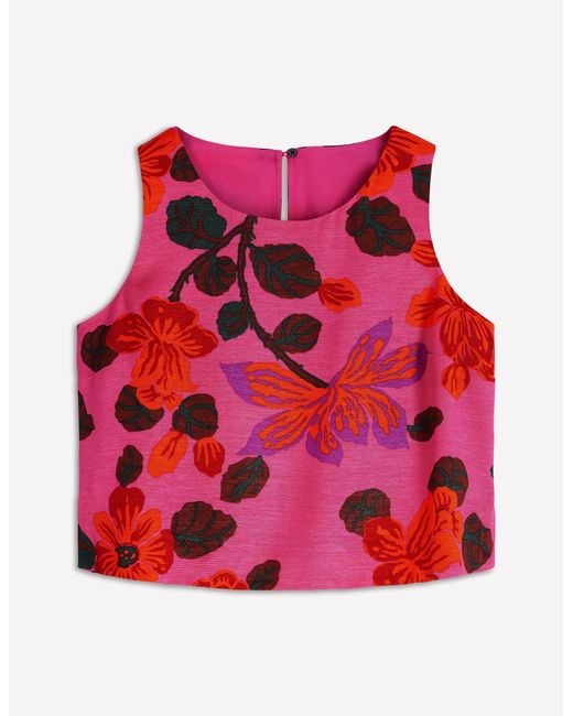 Boden Red Occasion Shell Top